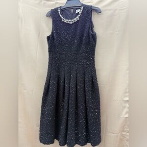 Eliza J Black Textured Midi Dress